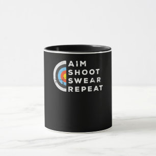 Caneca Aim Shoot Swear Repete Archery Archery Gift