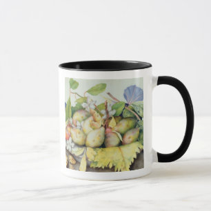 Caneca Ainda vida com ameixas, nozes e jasmim (w/c sobre