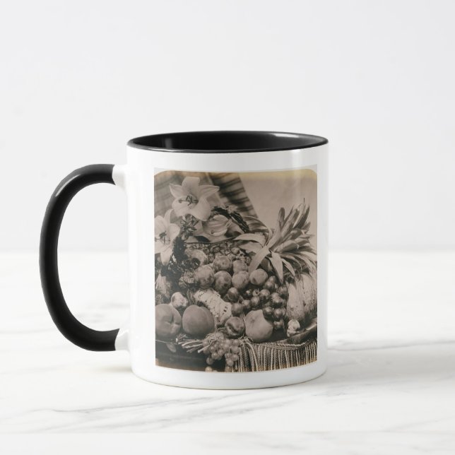Caneca Ainda vida com fruta, 1860 (foto do sepia) (Esquerda)