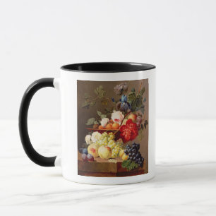 Caneca Ainda vida com fruta e flores