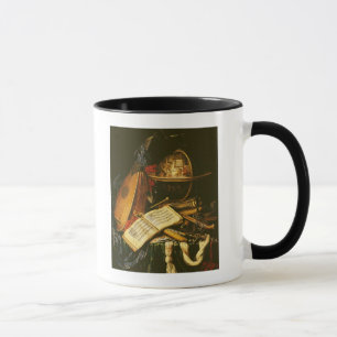 Caneca Ainda vida com instrumentos musicais