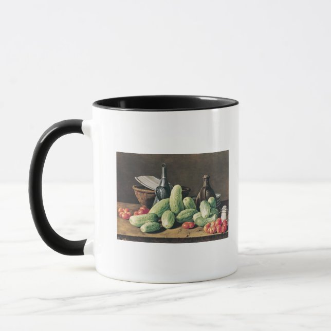 Caneca Ainda vida com pepinos e tomates (Esquerda)