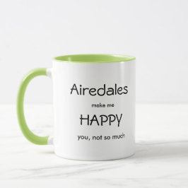 Caneca Airedales me faz feliz