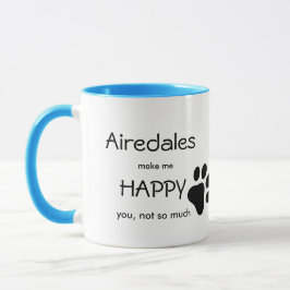Caneca Airedales me faz feliz