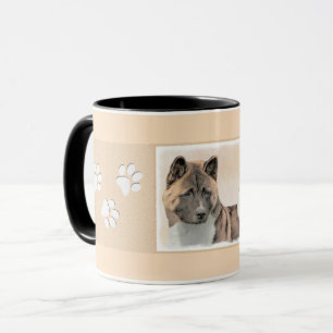 Caneca Akita Painting - Bela Arte Canina Original