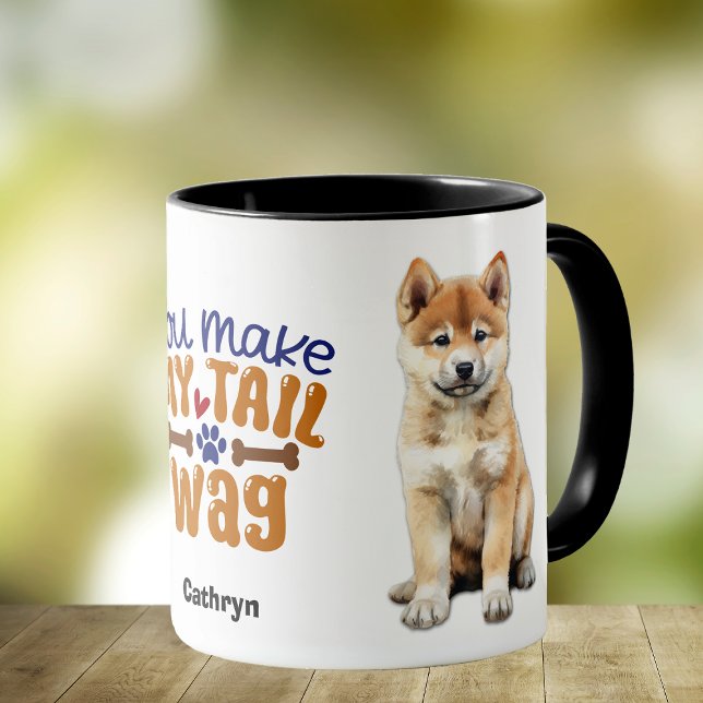 Caneca Akita Puppy Dog Você Faz Minha Cauda (Criador carregado)