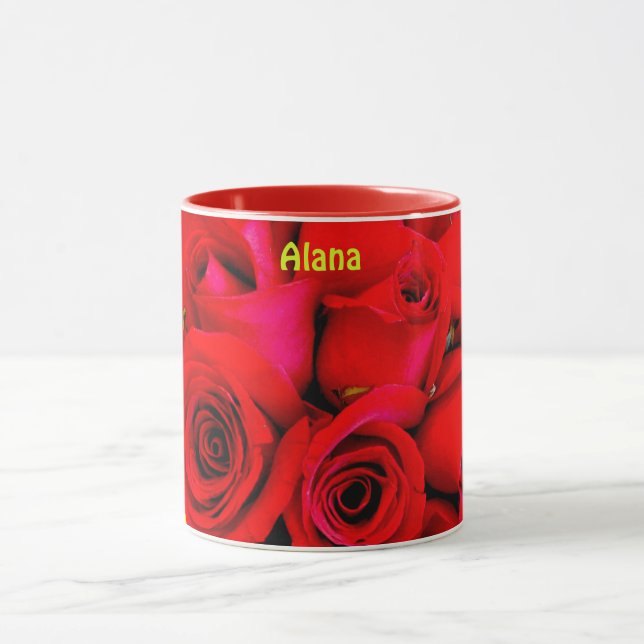 Caneca ALANA ~ Rosa personalizado Fotografia de Buds ~ Mu (Centro)