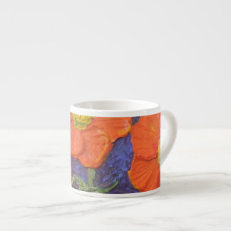 Caneca alaranjada do café das papoilas de Paris
