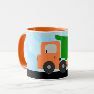 Caneca (alaranjada) do camião basculante