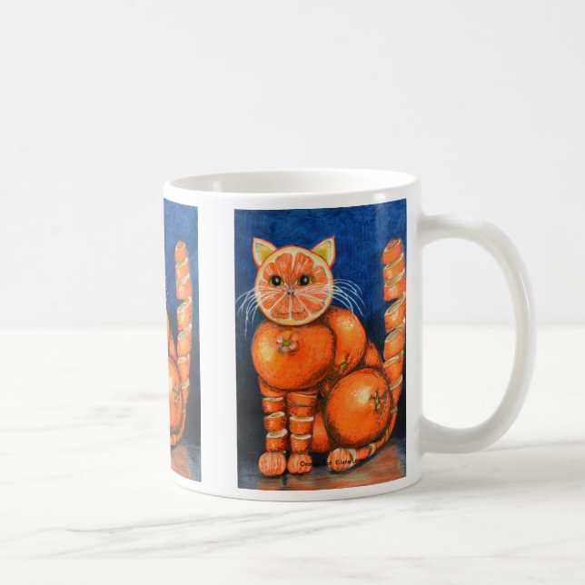 Caneca alaranjada do gato (Direita)
