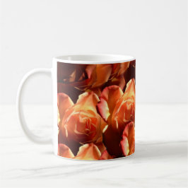 caneca alaranjada dos rosas