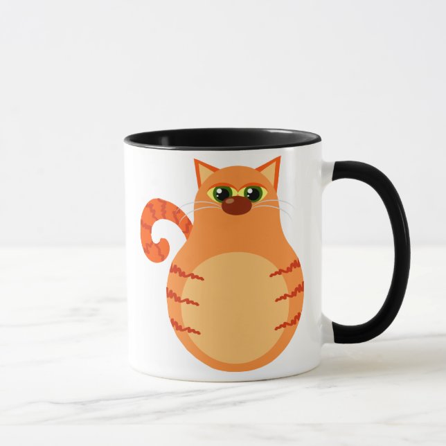 Caneca alaranjada engraçada do gato de gato (Direita)