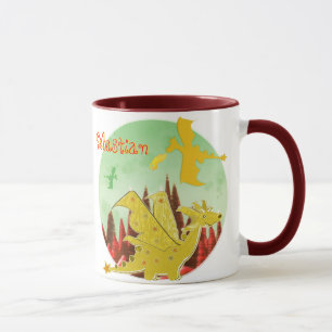 Caneca alaranjada Sebastian conhecido customizáve