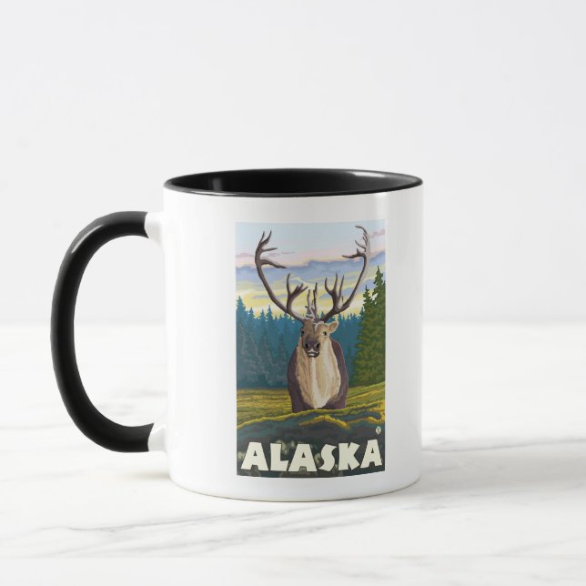 Caneca AlaskaCariou na Viagens vintage Selvagem (Esquerda)