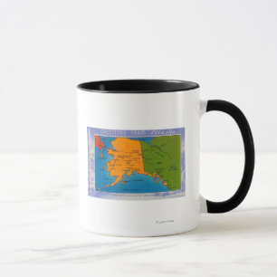 Caneca AlaskaGreetings do mapa de Alaska