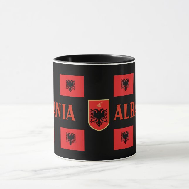 Caneca Albânia Modern Flag Mug (Centro)