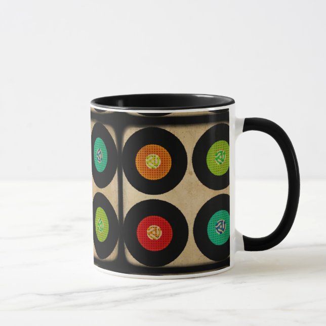 Caneca Álbum gravado retro de vinil 45 (Direita)