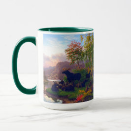 Caneca Alce Majestoso em um Acampamento de Paisagem Sueca