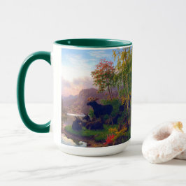 Caneca Alce Majestoso em um Acampamento de Paisagem Sueca