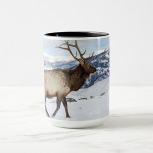Caneca Alce Touro Solitário Parque Nacional de Yellowst