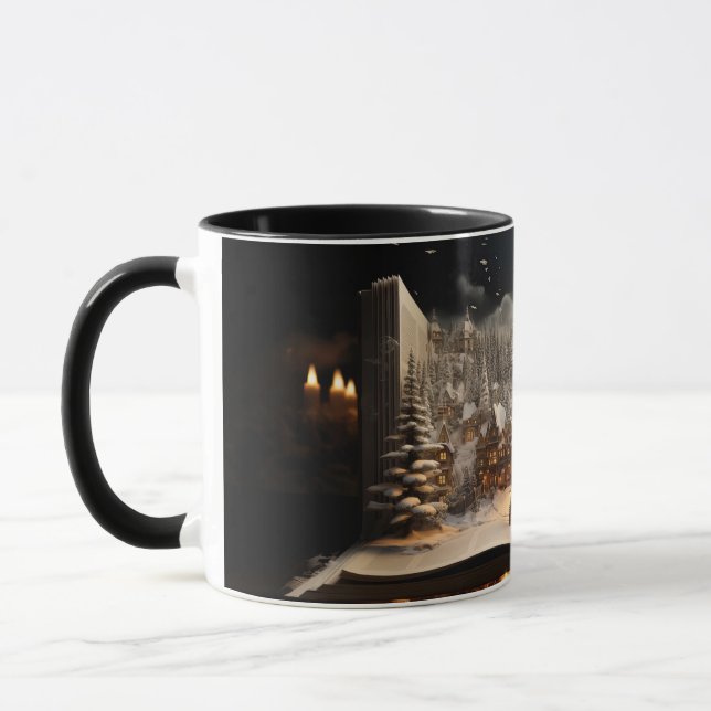 Caneca Aldeia das Montanhas do Livro de Natal Candlelit (Esquerda)
