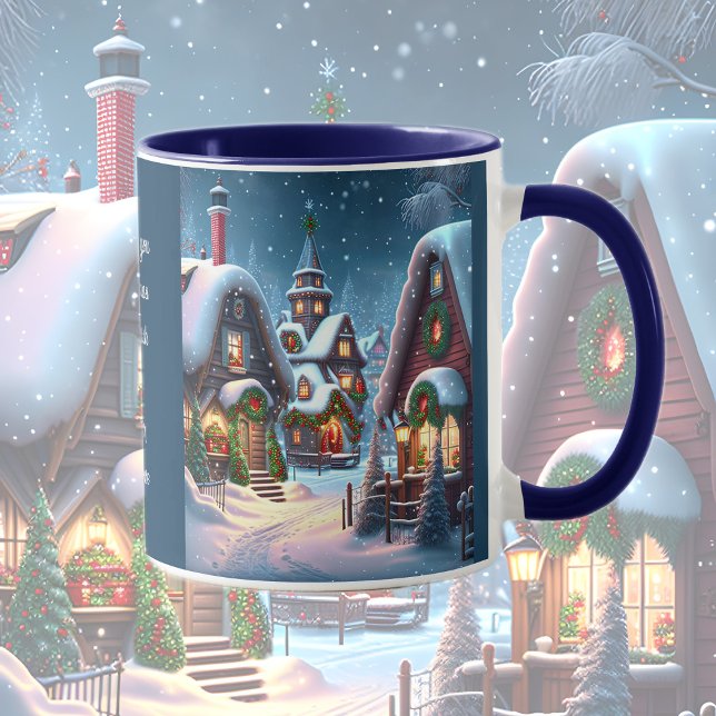 Caneca Aldeia de Natal encantadora, citação de Natal (Criador carregado)