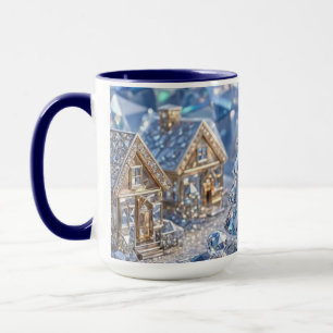 Caneca Aldeia de Natal Joalheria Árvore Esmeralda Cristal