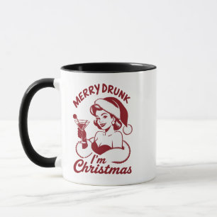 Caneca Alegre Bebado Sou Natal Coquetel Snarky Bebendo