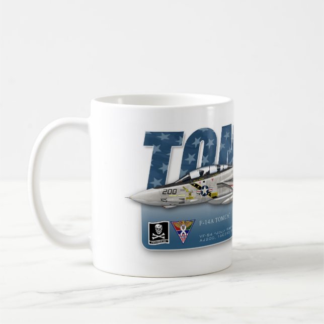 Caneca alegre de F-14 Tomcat VF-84 Rogers (Esquerda)