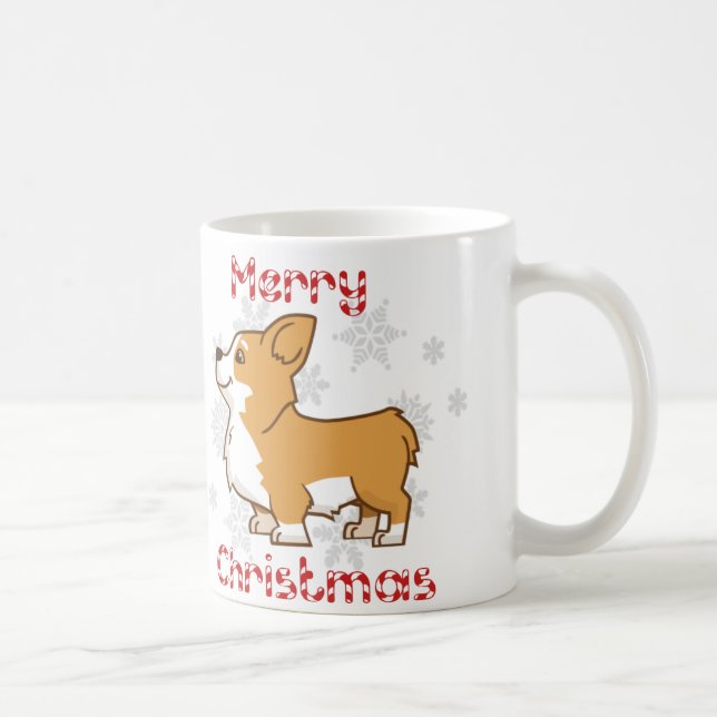 Caneca alegre do Natal do Corgi (Direita)