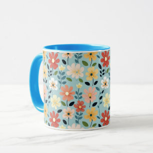 Caneca Alegre Floral Colorido Delicado