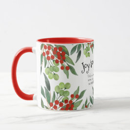 Caneca Alegria ao Mundo John 3:16 Red Faith Natal