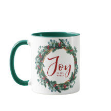 Alegria ao Natal do Mundo Evergreen Wreath