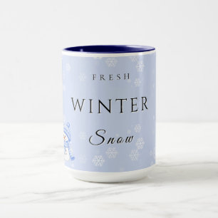 Caneca Alegria Fresca de Inverno com Neve e Boneco de Nev