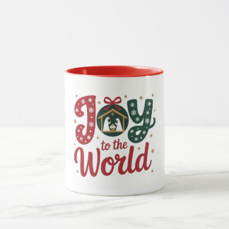 Caneca Alegria para o Mundo Estrela Cristã de Natal