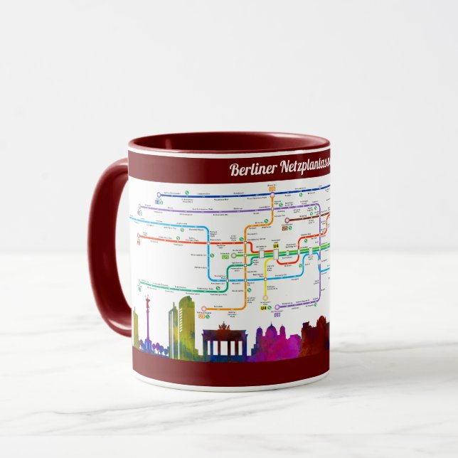Caneca " Alemanha: 2021/heute BERLIN - U/S-Bahn Tasse (Frente Esquerda)