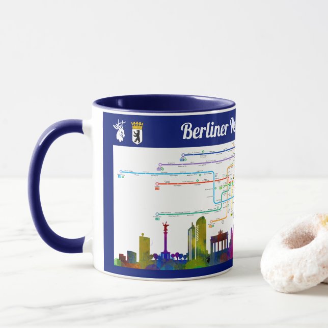 Caneca “Alemanha: BERLIM - subterrâneo taça de plano de (Com Donut)