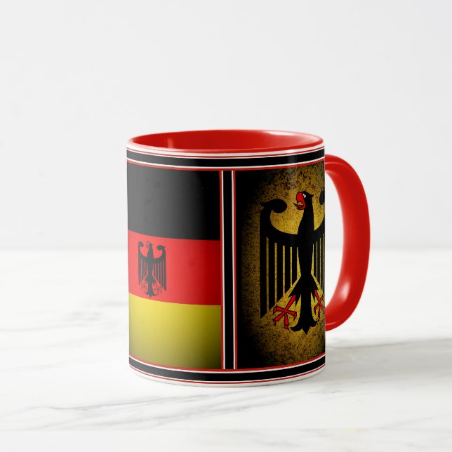 Caneca Alemão, águia negra de bandeira alemã, Alemanha 11 (Frente Esquerda)