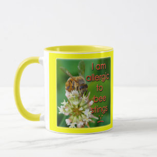 Caneca Alergia às picadas das abelhas - excelente para cr