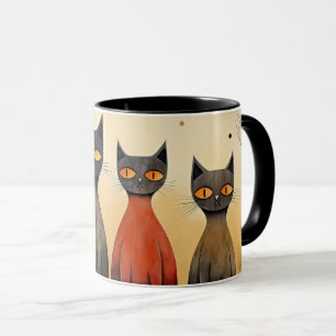 Caneca Alerta de gatos, à atenção, gerada por IA,
