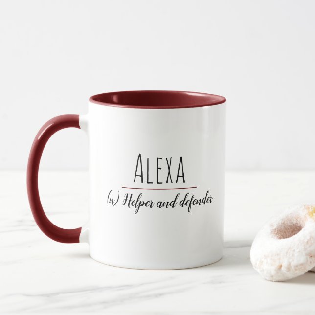 Caneca "Alexa"| Nome Significa Mug (Com Donut)