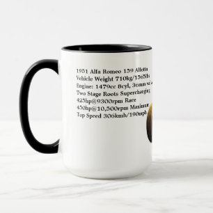 Caneca Alfa Romeo 159 Alfetta Specs Mug 1951