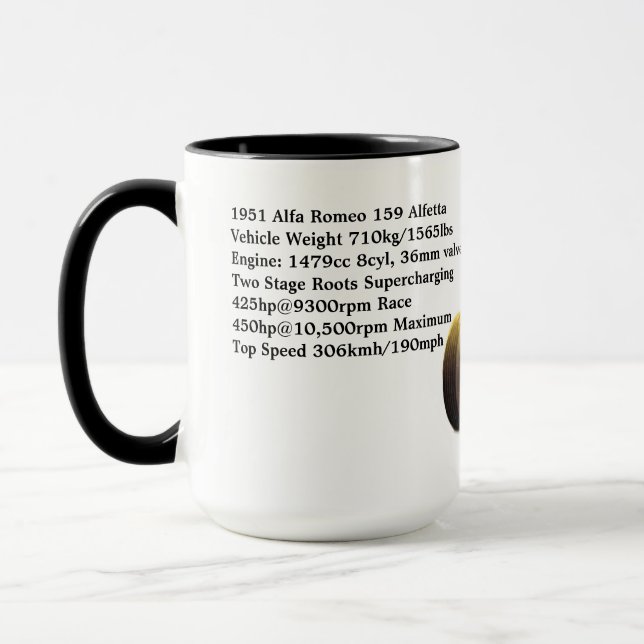 Caneca Alfa Romeo 159 Alfetta Specs Mug 1951 (Esquerda)