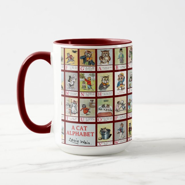 Caneca Alfabeta de Gato, Louis Wain (Esquerda)