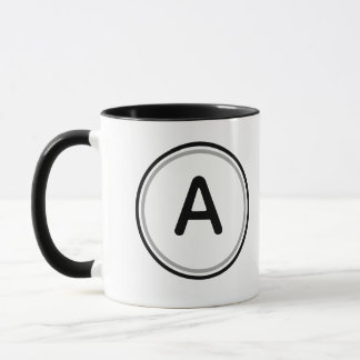 Caneca Alfabeto de Letra Redonda com Desenho de Círculo P