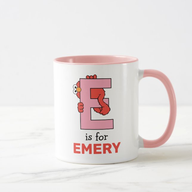Caneca Alfabeto do Elmo | E Rosa (Direita)