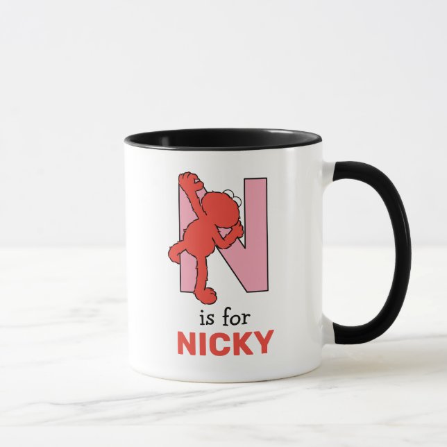 Caneca Alfabeto do Elmo | Rosa N (Direita)