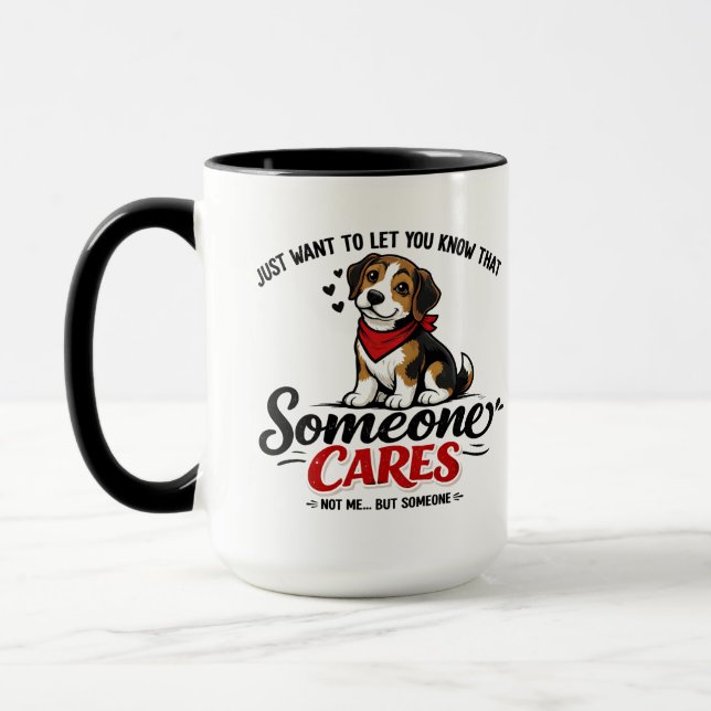 Caneca Alguém Se Importa (Não Eu) Cachorro engraçadoColeg (Esquerda)