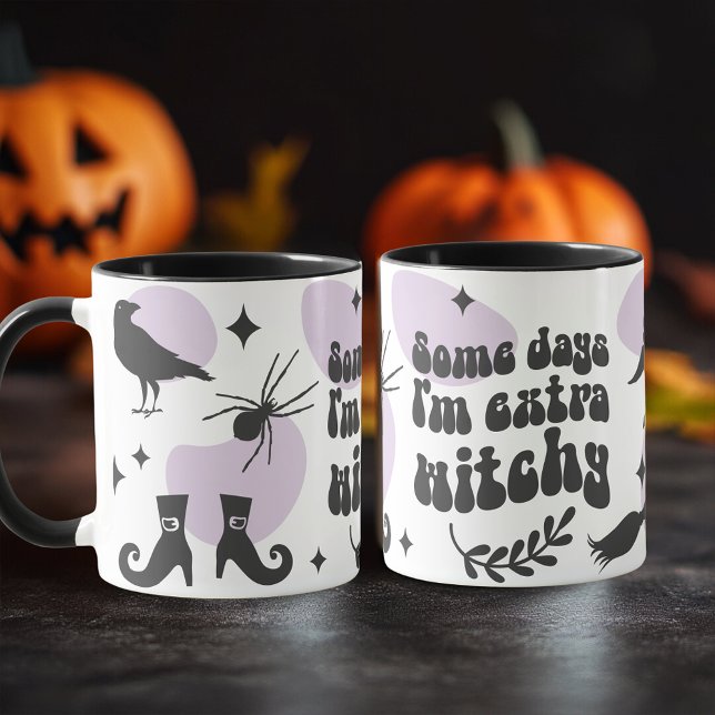 Caneca Alguns dias eu sou o Dia das Bruxas (Some days I'm extra WITCHY Halloween Mug)