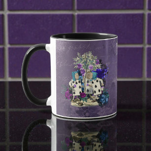 Caneca Alice Escura Rústica Roxo Fundo